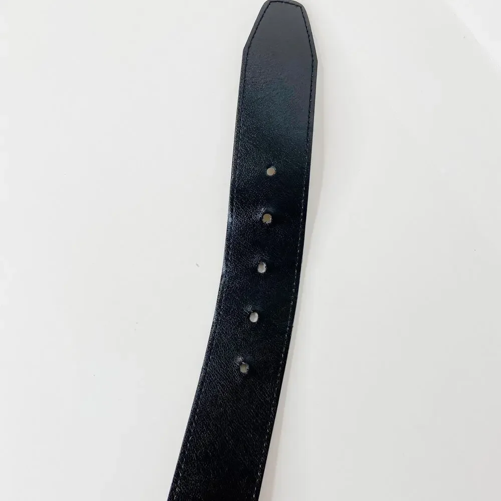 MICHAEL Michael Kors Black Leather Belt Size Large